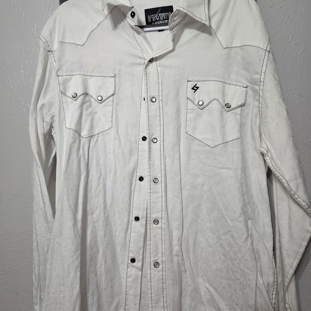 Cinch White Long Sleeve Button Down Shirt